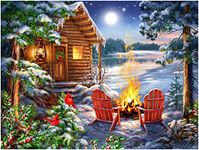 Diamond Painting Kits for Adults christmas Cabin DIY 5D Full Drill Diamond Art Kits Diamond Dotz for Home Wall Decor Gem Art 12 x 16 Inches