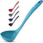 Zulay Soup Ladle Spoon with Comfortable Grip - Cooking and Serving Spoon for Soup, Chili, Gravy, Salad Dressing and Pancake Batter - Large Nylon Scoop & Soup Ladle Great for Canning and Pouring - Blue