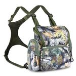 UIIHUNT Binocular Harness Chest Pack - Lightweight Bino Harness with Rangefinder Pouch - Durable Binocular Chest Packs for Hunting & More - Bino Harness Holds rangefinders, Phones, ect (Tree Camo)