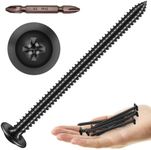 Mywish 100Pcs #10 × 3" Phillips Truss Head Wood Screws, Black Wood Screws 3 Inch, Quick Metal Self Tapping, Zinc Plated Steel Truss Head