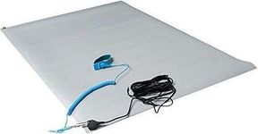 Sky-ESD Safe (Anti Static) Table Mat Pvc 3 Layer Grey Thickness 2mm Size (2 ft x 3 ft) With On 4 Corner Button + Wrist Band + Grounding Cord All Set [ Pack 1]