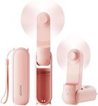 GAIATOP Portable Handheld Fan, Foldable Small Fan, Mini Hand Held Fan with USB Rechargeable 2000mAh Battery, Eyelash Fan for Girls, Travel For Women, Outdoor Pink