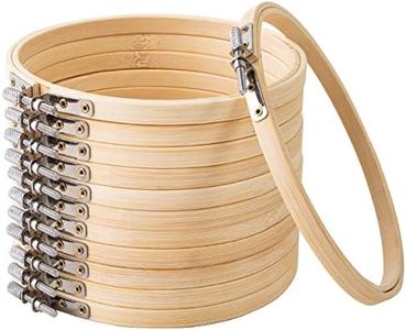 Matchne Embroidery Hoop 12PCS 6inch Cross Stitch Supplies & Needlework Supplies Easily Loosen/Tighten Bamboo Wooden Hoops for crafts (6 Inch X 12 PCS)