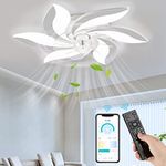 NACATIN Ceiling Fans with Lights and Remote, 68CM Modern Ceiling Fan Lamp Quiet with Stepless Dimming Adjustable Wind Speeds, Ideal for Bedroom, Living Room, Kitchen (White)