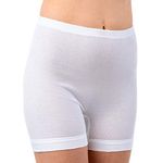 HERMKO 1900 4-Pack Ladies' Long-Leg Knickers in 100% bio-Cotton, Colour:White, Size:24 (XL)