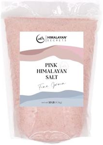 Himalayan Secrets Pink Rock Salt - 10LB - Coarse, Fine, Powder Grain Bulk Size - 100% Natural & Unrefined (Fine (0.3-0.5mm))