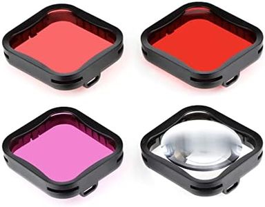 GEPULY 4-Pack Underwater Dive Filters for GoPro Hero 5 6 7 Black Hero 2018 Super Suit Waterproof Housing Case in Red, Light Red, Magenta, and 5X Close-up Filters for Underwater Color Correction
