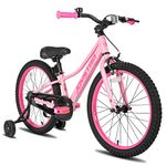 JOYSTAR 20 Inch Kids Bike with Training Wheels for 7 8 9 10 Years Old Boys 20" BMX Style Mountain Bicycles Cycle for Early Rider MTB Children Pedal Bike Pink