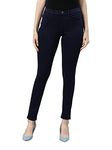GO COLORS Women Navy Mid Rise Cotton Super Stretch Premium Jegging - 2XL