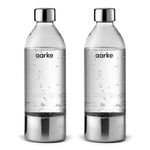 aarke Extra PET Stainless Steel bottle (for use Carbonator) (1L) 2-pack (AASPB1-STEEL)