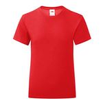 Fruit of the Loom Mens Iconic T-Shirt (XL) (Red)