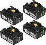 4 Pcs 8.0Ah 18V Battery Replacement for Makita 18V Battery Compatible with Makita Battery 18v BL1860B BL1840B BL1830B BL1820 BL1815 with LED Indicator