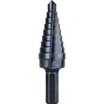 Klein Tools KTSB03 Double Fluted Step Drill Bit No 3, 1/4-Inch - 3/4-Inch, 9-Hole Sizes