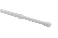 Extra Long Spring Loaded Tension Rod - 154-250cm - White - Metal - 13mm Diameter - For Voiles & Net Curtains