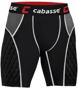 Cabasse Youth Padded Elite Sliding Shorts with Cup Pocket, Boys Slider Shorts for Baseball & Football, Black, Small