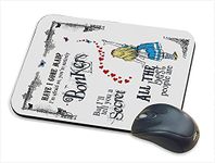 Alice in Wonder land Have I Gone Mad Birthday Gift Secret Santa Bonkers Hearts Mouse Pad PC Computer Mat Desk Mat Work-Desk-Office/Daily use Computer Accessories.