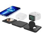 SEVENAIRE D1970 3 in 1 Magnetic Wireless Charger | 23W Fast Charging| Transparent Design | Magsafe Compatible Wireless Charger for iPhone 15 to 8 Series | iWatch 9 to 3 & Air-Pods (Jet Black)