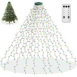 400 LED Christmas Tree Lights, aneeway Christmas Lights with 8 Light Modes & Memory Function, 6.6FT x 16 String Lights with Timing Function & Remote Control for Christmas Ornaments - Multicolor