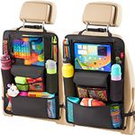 Helteko Car Seat Organizer, Ultra Version Kids Backseat Car Organizers and Storage, Waterproof Back Seat Protector Kick Mats with Tablet Holder 12" Car Accessories Interior & Travel Essentials, 2 Pack