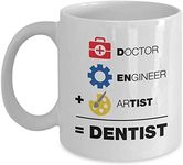 CiderPressMugs® A Doctor, an Engineer & an Artist is Equal to A Dentist Funny Equation Coffee & Tea Gift Mug, Office Decoration, Christmas Or Graduation Gifts for Men & Women Dentists