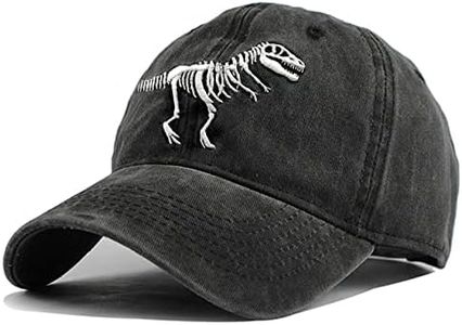 LOKIDVE Dinosaur Hat Embroidered T Rex Skeleton Baseball Cap for Men Big Boys