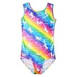 Sylfairy Leotards for Girls Gymnastics Kids Unicorn Sparkly Biketard Rainbow Unitards Ballet Dance Tutu Athletic Leotards Activewear Dancewear Outfits (Rainbow Unicorn, 2-3Years)