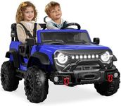 Best Choice Products Kids 24V 2-Seater Electric Ride On Car Truck w/ 132lb Weight Capacity, Parent Control, Bluetooth, LED Lights - Blue