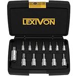 LEXIVON HEX Bit Socket Set, 13 Male Hexagon sockets | Metric Sizes from 2mm to 14mm | Allen Key Socket Set, 1/4" 3/8" 1/2" Drive for Torque Wrench, Ratchet Wrench, Impact Power Drills (LX-141)