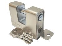 Britanium® BRP/74 [Armoured] Shipping Container Padlock - [Anti Drill Cylinder] - Heavy Duty Lock for Storage Unit, Motorbike, Shed & Garage Silver