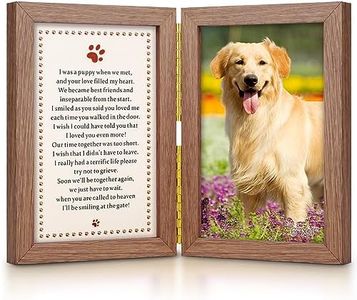 BiKontrun Dogs Memorial Picture Frame, Farmhouse Wood, Double, Tabletop, 6x4 Inches, Sympathy Gifts for Loss of Dogs