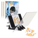 2 Pack Drawing Projector with Drawing Book Set, Optical Drawing Board, Drawing Sketching Tool, Waterproof Tracing Board Wizard Image Reflection Projector Painting Board Drawing Aid for Beginners