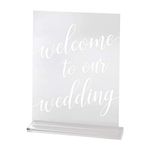 Lillian Rose SI855 Clear Acrylic Welcome to Our Wedding Sign