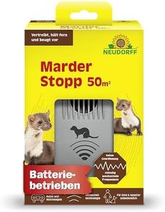 Neudorff MarderStopp 50m² - Vertreibt Marder sofort und dauerhaft aus Autos, Wohnwagen, Dachböden und Garagen. Anti Gewöhnungseffekt, batteriebetrieben, 1 Stück