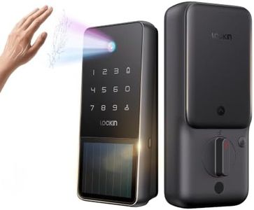 Lockin Venoris Solar Palm Smart Lock - Palm Vein Keyless Entry Door Lock - Solar Powered Deadbolt - 5 Unlock Methods - Built-in WiFi - Works with Apple Home, Alexa & Google Home - No Subscription