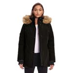 Alpine North Women’s Vegan Down Parka with Faux Fur Hood - Insulated, Water-Repellent, Winter Coat, Jacket For Women (Black, Medium)