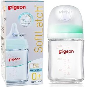 Pigeon Premium Glass Baby Feeding Bottle for New Born | Japan's No.1 Brand | Wide Neck | BPA Free | with Added Anti-Colic Nipple | Infants | Toddlers | 0 Months+ Babies |160 ml