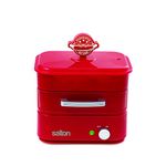 Salton Treats Steamer for Extra Large Stadium-Style Hot Dogs & Sausages, 8 Hot Dog & 4 Bun Capacity to Steam & Warm Sausages, Brats, Vegetables, Fish, 350 Watts, Red (HD190522), Medium