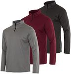 3 Pack:Men's Big and Tall Quarter 1/4 Zip Pullover Long Sleeve Athletic Mesh Dry Fit Shirt Gym Running Performance Golf Half Zip Up Top Thermal Workout Sweatshirts Sweater Plus Jacket- Set 4, 4X