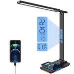 AFROG 4th Gen Multifunctional LED Desk Lamp with USB Charging Port,1800Lux Super Bright,5 Lighting Mode,7 Brightness, Touch Control, Auto Timer, 12W Office Table Lamp