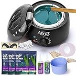 ANRUZ Waxing Kit, Wax kit for Hair Removal, Wax Pot for Waxing Professional with Silicone Bowl,4 Bags Wax Beads and 20 Applicator Sticks, 2 Treatment Oils-at Home Wax Machine for Full Body Waxing