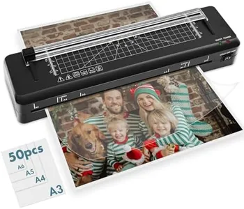 Laminator Machine A3 Laminating Machine with Built-in Trimmer, Fast Warm-up 13 Inch Cold and Thermal Laminator with 50 Laminating Sheets, 5-in-1 Portable Laminator for Home Office School Use