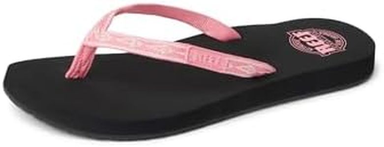 Reef Women's Ginger Flip-Flop, Black/Pink, 8