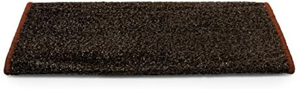 Camco 42949 RV Step Rug (Premium Radius Wrap Around Step Rug, Turf Material (22" Wide) - Brown)