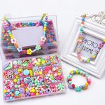 SYGA Beads for Kids Crafts Children's Jewelry Making Kit DIY Bracelets Necklace Hairband and Rings Craft Kits Birthday for 4, 5, 6, 7-Year-Old Little Girls-Multicolor (DIYBeadsSet-1)