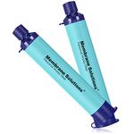 Membrane Solutions Water Filter Straw, 0.1 Micron Personal Water Filter Survival Portable Gear, Water Filtration System for Camping, Hiking, Travel, Emergency Preparedness, Lightweight, 2 Pack