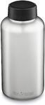 Klean Kanteen Wide Mouth Single Wall Stainless Steel Water Bottle (w/Wide Loop Cap) - 64oz - Brushed Stainless