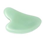 Gua Sha Stone Massage Tool Jade Neck Beauty Slimming Massager for Spa Skin Caring Pain Relief Tool, Face Body Heart Shape (Green 1)