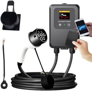 EV Car Charger 7KW 32A Type 2 Electric Vehicle Charging Stations with A+6ma RCD Leakage Protect Function Home Car Smart EV Wall Charging Charger with 5M Cable (Color Screen + NFC Card)