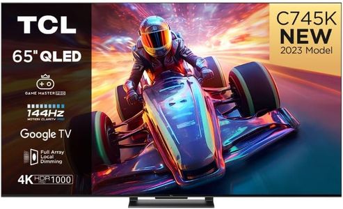 TCL 65C745K 65'' QLED 4K Ultra HD HDR Smart TV (Google Assistant, Google TV, 144Hz Motion Clarity Pro, 240Hz Game Accelerator, Dolby Atmos, HDR10+) (65'')