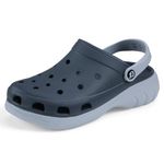 DOCTOR EXTRA SOFT Men's Double Color Comfy Casual Sports Clogs/Sandals with Adjustable Back Strap for Adult| Comfortable & LightWeight| Stylish & Anti-Skid|Waterproof Daily Use Mules Gents/Boys D-551